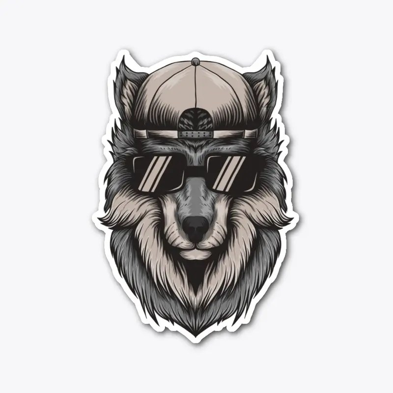 Chill Wolf Sticker